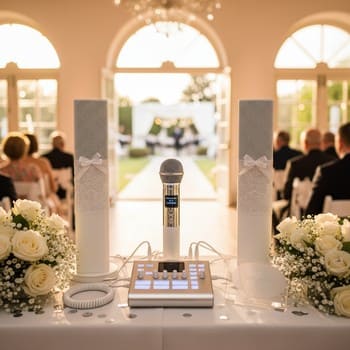 Свадебный комплект: радиомикрофон для ведущего, акустика и пульт