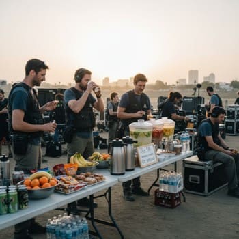 Кейтеринг для команды: кофе и вода во время монтажа