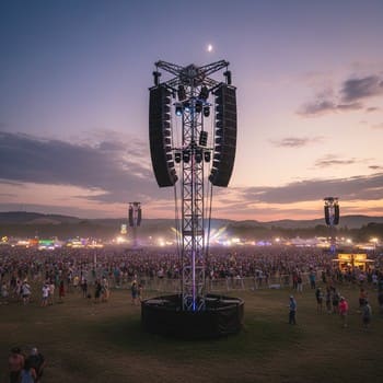 Дилей-башня на открытой площадке — выравнивание уровня на дальних рядах