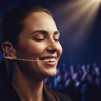 Головной микрофон у артиста — активное движение без провалов уровня