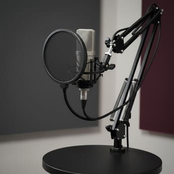 Микрофонная стойка с поп-фильтром для студийной записи голоса