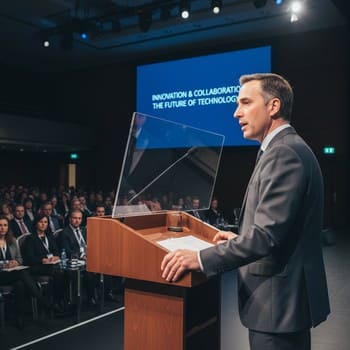 Сценарий конференции: трибуна с пюпитр-микрофоном