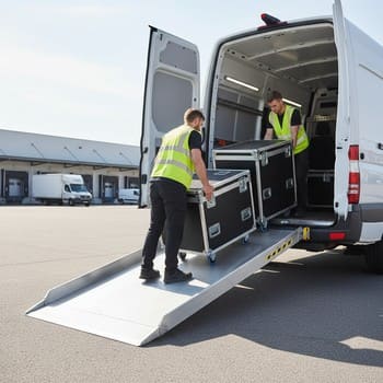 Фургон с аппарелью и кейсами — аккуратная доставка